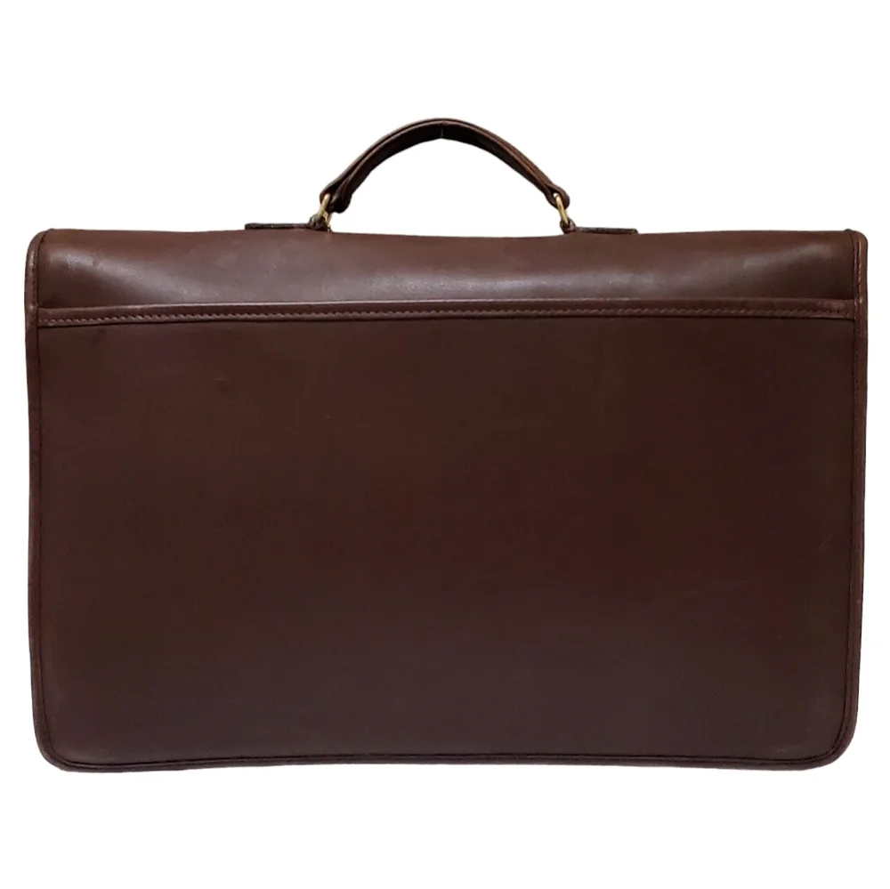 COACH Vintage Full Grain Leather Briefcase in Milk Chocolate Brown #103-2132